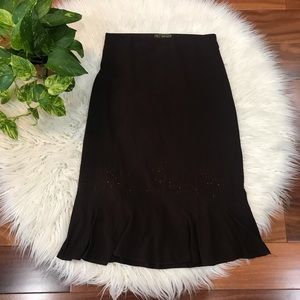 New!🌟Brown Stretchy Midi Skirt